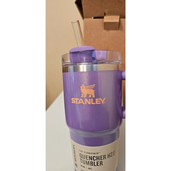 NEW! Stanley Quencher H2.0 Tumbler w Handle and Straw 20 oz | Periwinkle Shimmer - Picture 2 of 5